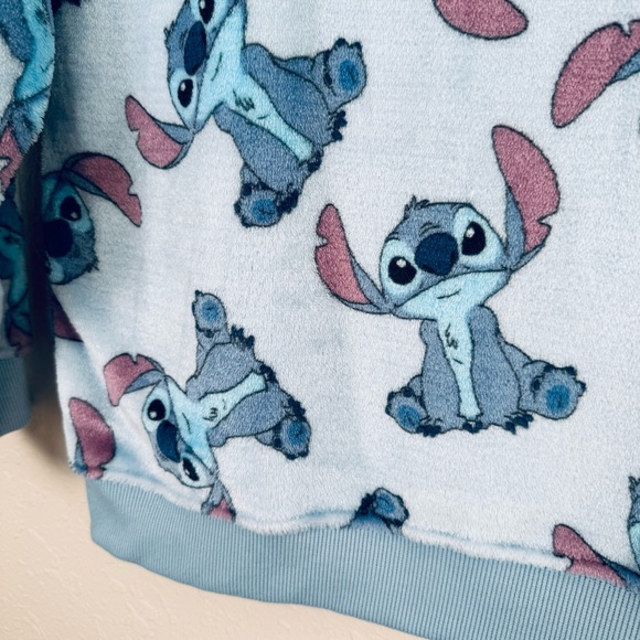 Disney Lilo & Stitch blue plush sweatshirt S - Picture 5 of 11